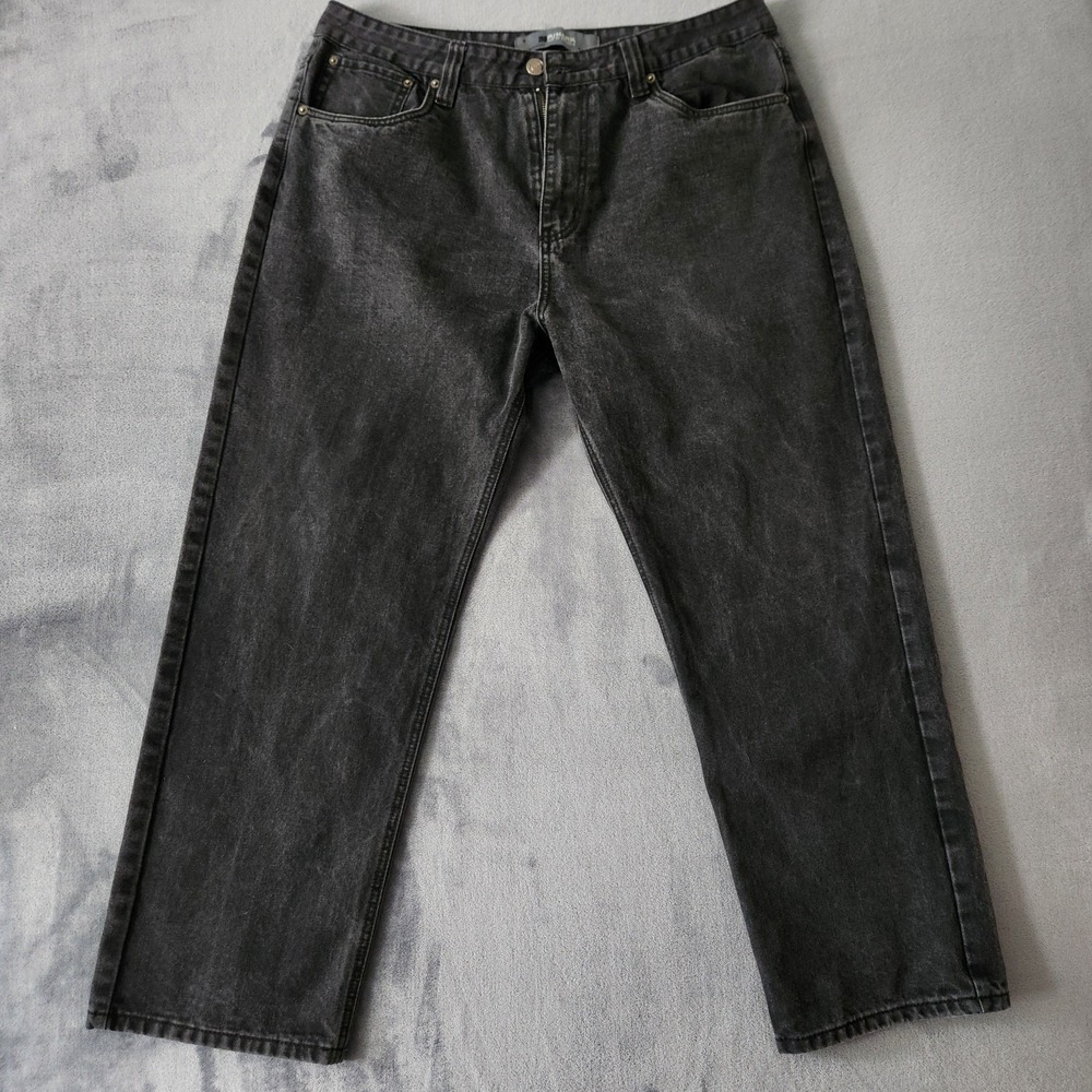 PJ Mark Jeans Mens Size 40x32 Black Regular Straight Leg Zip‎ Fly Dark Wash
